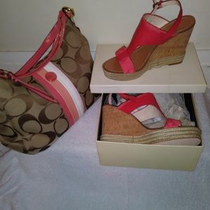 Coach Wedge Sandles & Coach Purse